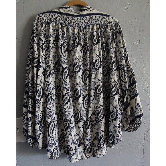 gicgio Tops Blouse Women L,button  Down, Boho-chic  Style, Paisley, Floral,tunic - Picture 6 of 10